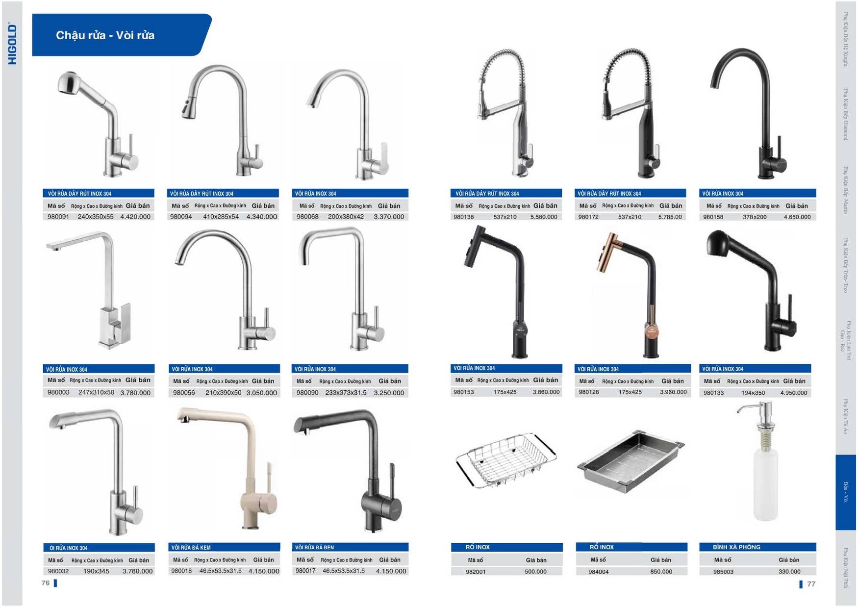 Catalogue và Bảng giá Phụ kiện bếp HIGOLD T6 2024 /Page 38